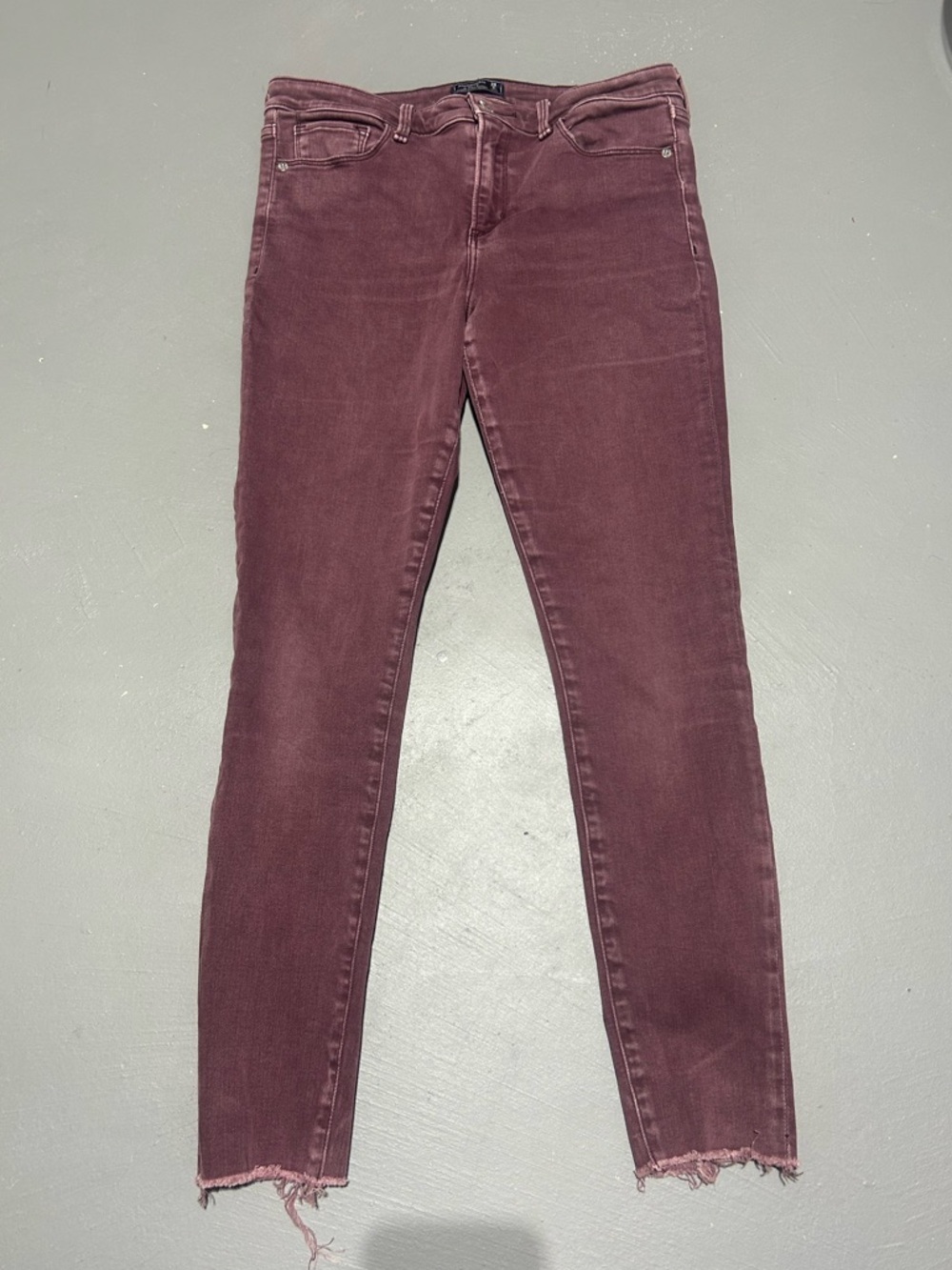 Abercrombie & Fitch Harper Super Skinny Plum / Burgundy Jeans (Women’s Size 6) - Picture 1 of 12